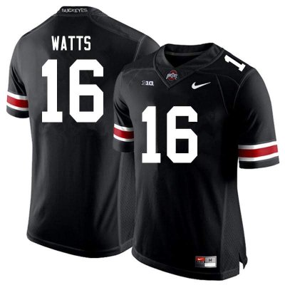 Men's Ohio State Buckeyes #16 Ryan Watts Black Nike NCAA College Football Jersey Sport MZU4544JV